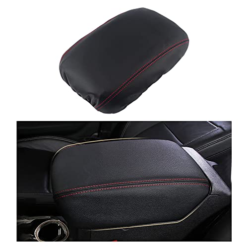 LECART Armrest Cover for Jeep Gladiator Accessories Wrangler JL JLU 2018-2022 Car Center Console Cover Black Leather Red Stitches Auto Interior Anti-Scratch Protector Pad - Image 1