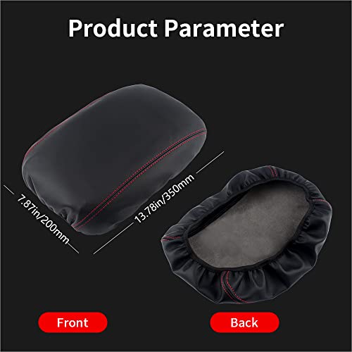 LECART Armrest Cover for Jeep Gladiator Accessories Wrangler JL JLU 2018-2022 Car Center Console Cover Black Leather Red Stitches Auto Interior Anti-Scratch Protector Pad - Image 5