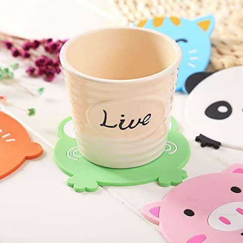 HARI - 5PCS Silicone Coaster Colorful Animal Coaster Cup Mat for Drinks Durable Non-Slip Hot Pads Protection Furniture Damage for Home and Kitchen Use. - Image 4
