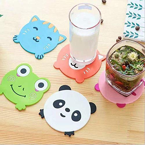 HARI - 5PCS Silicone Coaster Colorful Animal Coaster Cup Mat for Drinks Durable Non-Slip Hot Pads Protection Furniture Damage for Home and Kitchen Use. - Image 3