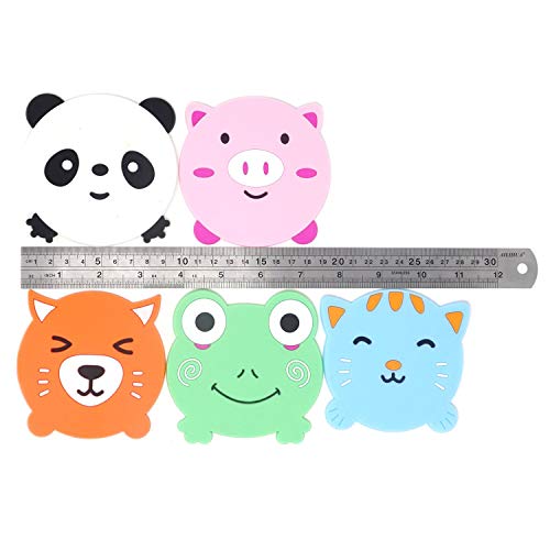 HARI - 5PCS Silicone Coaster Colorful Animal Coaster Cup Mat for Drinks Durable Non-Slip Hot Pads Protection Furniture Damage for Home and Kitchen Use. - Image 2