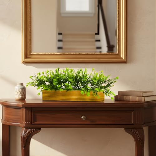 fancymart Artificial Gardenia Plant Bunch in Wood Planter, Home and Office Decor Plants for Decoration, Realistic Green Decorative for Interior, Living Room, Office Desk -8134 - Image 2