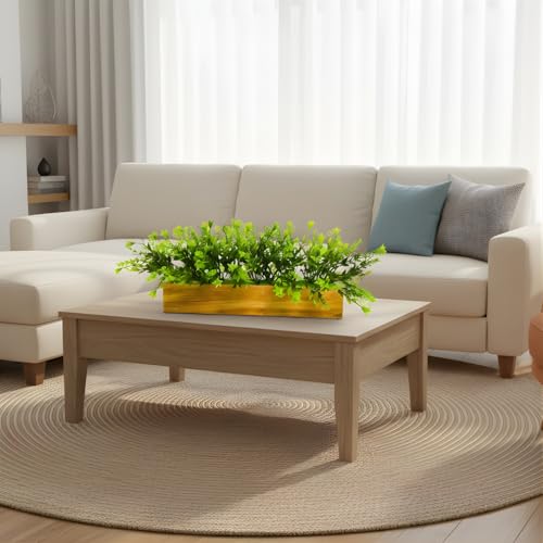 fancymart Artificial Gardenia Plant Bunch in Wood Planter, Home and Office Decor Plants for Decoration, Realistic Green Decorative for Interior, Living Room, Office Desk -8134 - Image 1