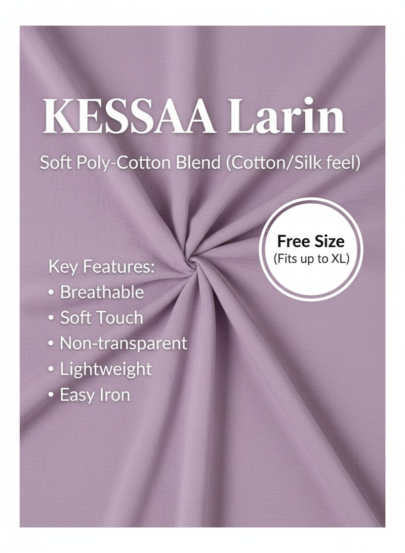 KESSAA Larin Women’s Premium Prayer Isdal – Luxury Silk-Cotton Full-Coverage Salah Dress with Integrated Head Scarf | Lightweight, Breathable, Modest Wear for Home, Travel & Mosque - Lavander - Image 4