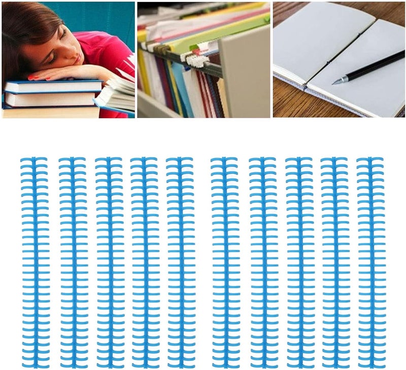 Yinhing 10 Pcs Binding Spines Coils with 13mm Inner Diameter for Loose Leaf Documents Page Turning Easy Use for Office School Binding Needs (Blue) - Image 2