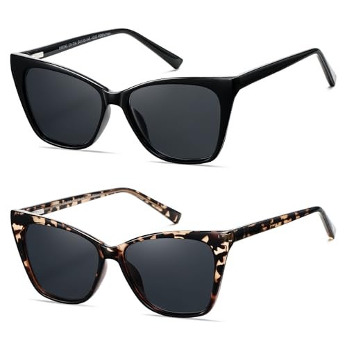 LKEYE Oversized Reading Sunglasses Glasses For Women Outdoor Cat Eye Sun Readers With Spring Hinge Eyewear LK6042 +1.75 - Image 2