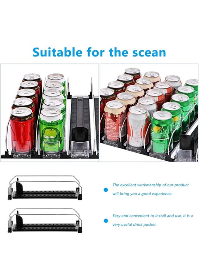 Automatic Can Dispenser  Fridge Kitchen Cupboard Pantry Countertop Storage  Soda Pop Cans Organiser Automated Drinks Pusher Glide Holder Rack Standard Size 330ml 440ml 500ml