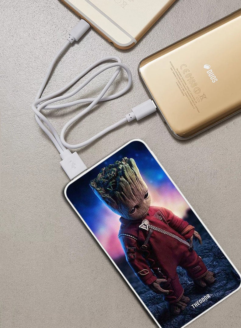 Theodor 10,000 mAh Super Fast Charging Ultra Compact Power Bank with Quick Charge & Power Delivery, Portable Charger For iPhone and Android Sad Groot - Image 2