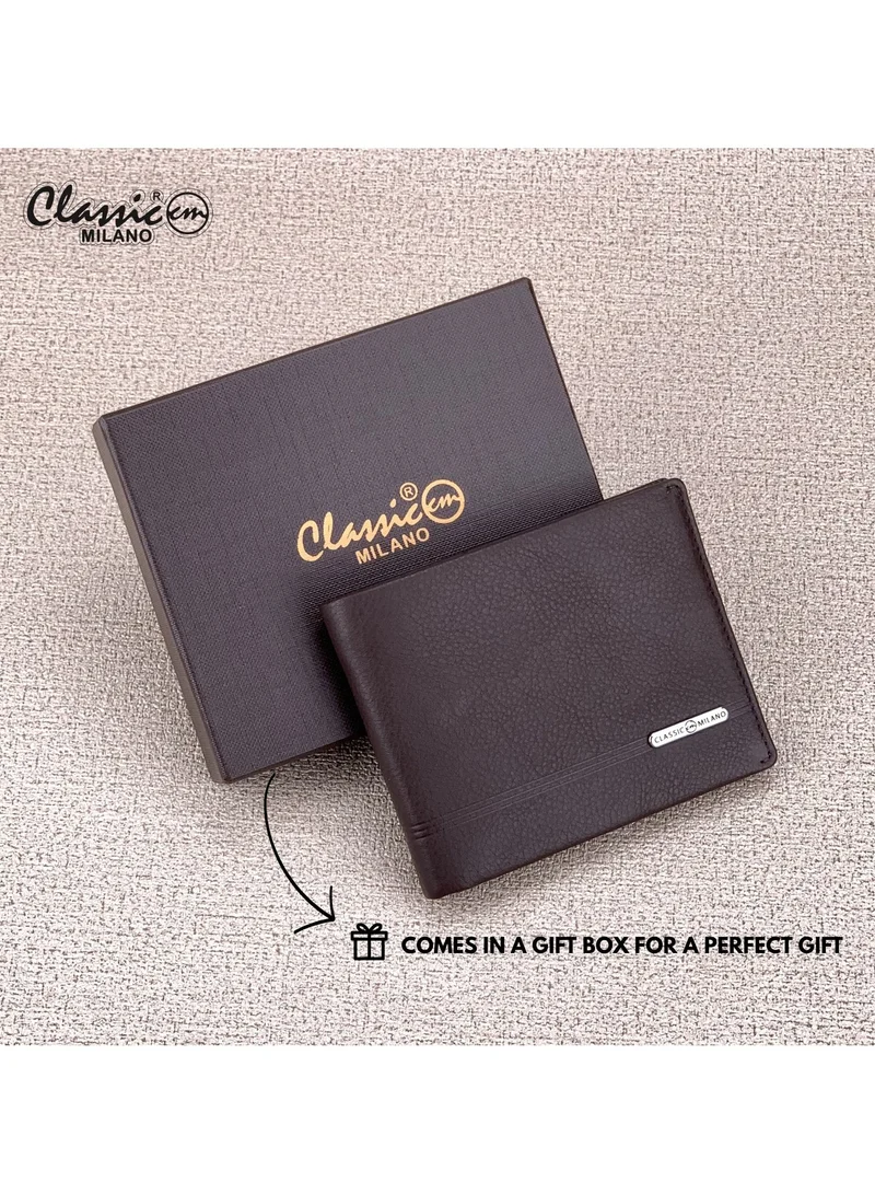 Classic Milano Brown (CNH-2) Classic Milano Genuine Leather Wallet for Men – Slim Bifold Men’s Wallet with RFID Blocking, Multiple Card Slots – Stylish Mens Purse Wallets Gift for Husband, Father for Men | Best Price UAE