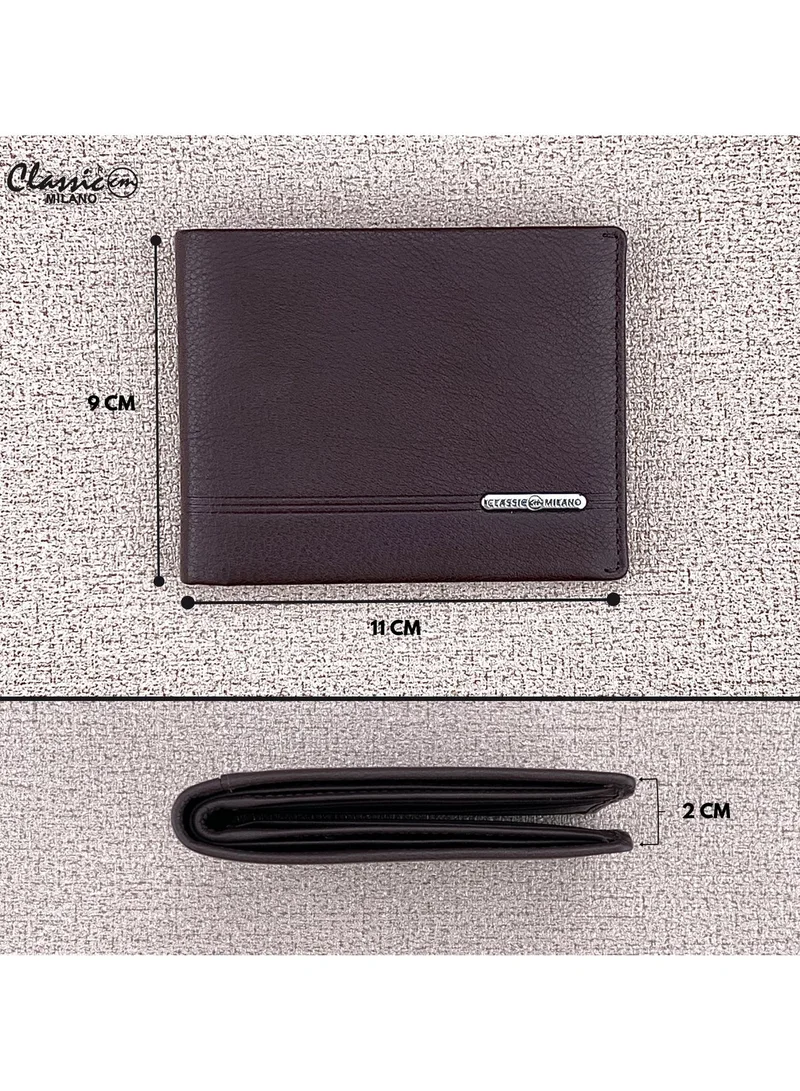 Classic Milano Brown (CNH-2) Classic Milano Genuine Leather Wallet for Men – Slim Bifold Men’s Wallet with RFID Blocking, Multiple Card Slots – Stylish Mens Purse Wallets Gift for Husband, Father for Men | Best Price UAE