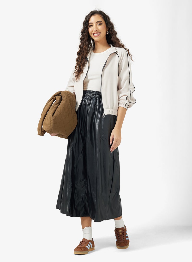 جينجر جاكيت رياضي بسحاب وتفاصيل متباينة - Image 4