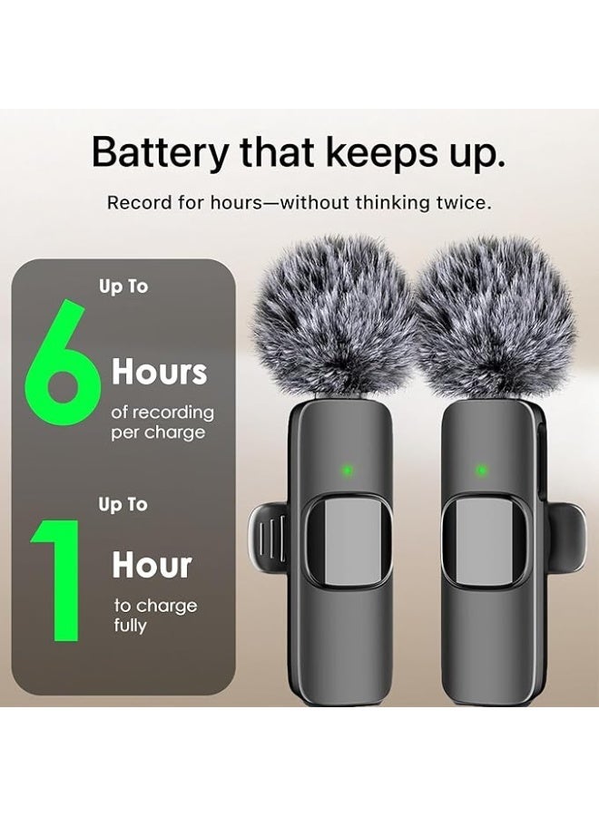 Mini Mic Pro 2024 Professional Wireless Lavalier Microphone 2 Pack Noise Canceling Crystal Clear Recording with USB-C for iPhone 15 Pro Max, iPad, Android, Live Streaming, YouTube, TikTok - Image 2