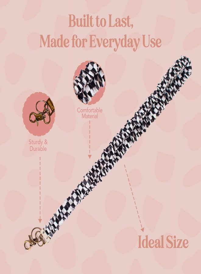 ANDI Neck Lanyard For Women - Scrunchie Cute Lanyard for Keys, Id Card Holder, Wallet - Aesthetic Long Lanyard (Black Checkerboard) - Image 5