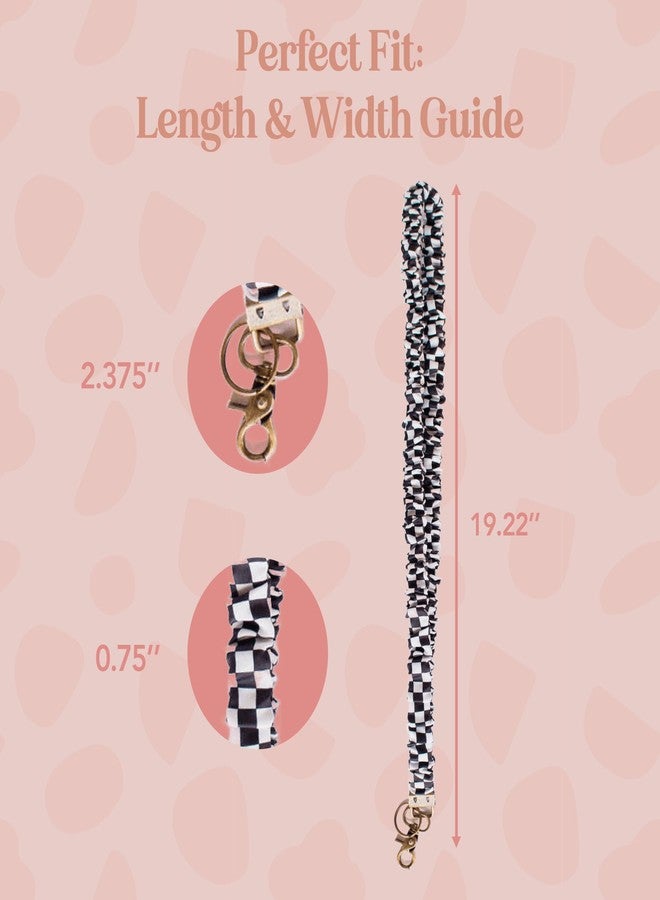 ANDI Neck Lanyard For Women - Scrunchie Cute Lanyard for Keys, Id Card Holder, Wallet - Aesthetic Long Lanyard (Black Checkerboard) - Image 4