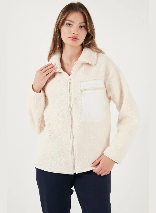 ليلا كارديجان ليلا بقصة عادية وياقة كلاسيكية وجيب صدر تفصيلي، صوف نسائي، بولار