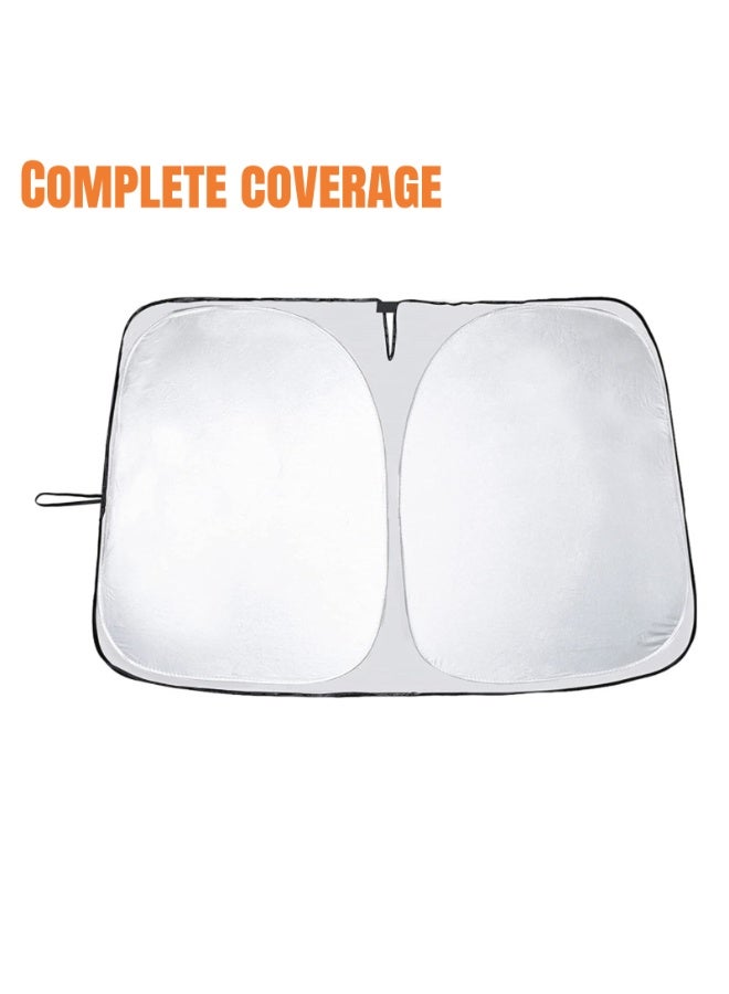 NOVOLAN Sunshade Heat Insulation Visor Sunscreen Front Glass Sunshade Compatible with Tesla Model 3 & Model Y, Perfect Fit Sun Protection Light-Blocking Easy to Install Foldable Portable Durable - Image 2