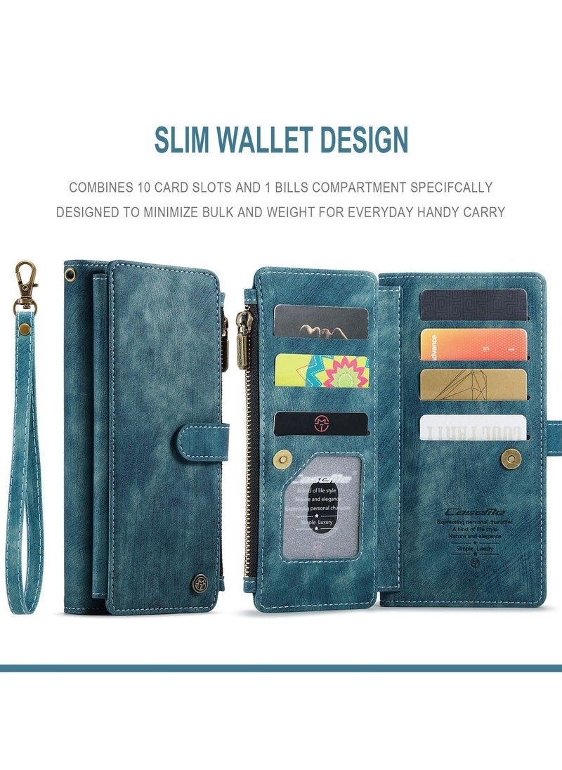 Case Me Case For iPhone 14 Pro Max Wallet, Zipper Leather Flip Cover Card Holder Cell Phone Cases  - Image 2