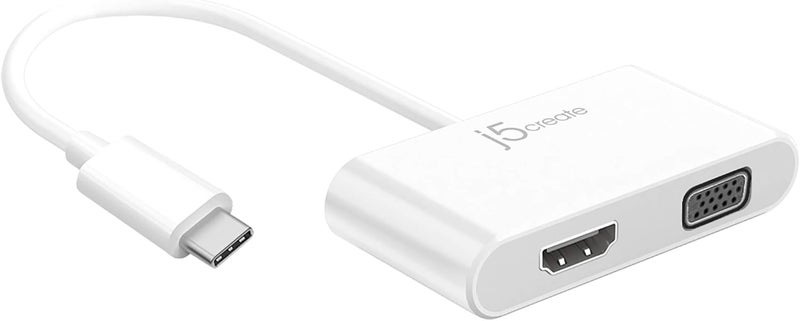J5 Create USB-C to HDMI/VGA Adapter - Support 4K60Hz HDMI or 1080p VGA, Mirror and Extended Mode - Compatible with iPad Pro, MacBook, Surface Laptop and Thunderbolt 3/4 (JCA174) - Image 1