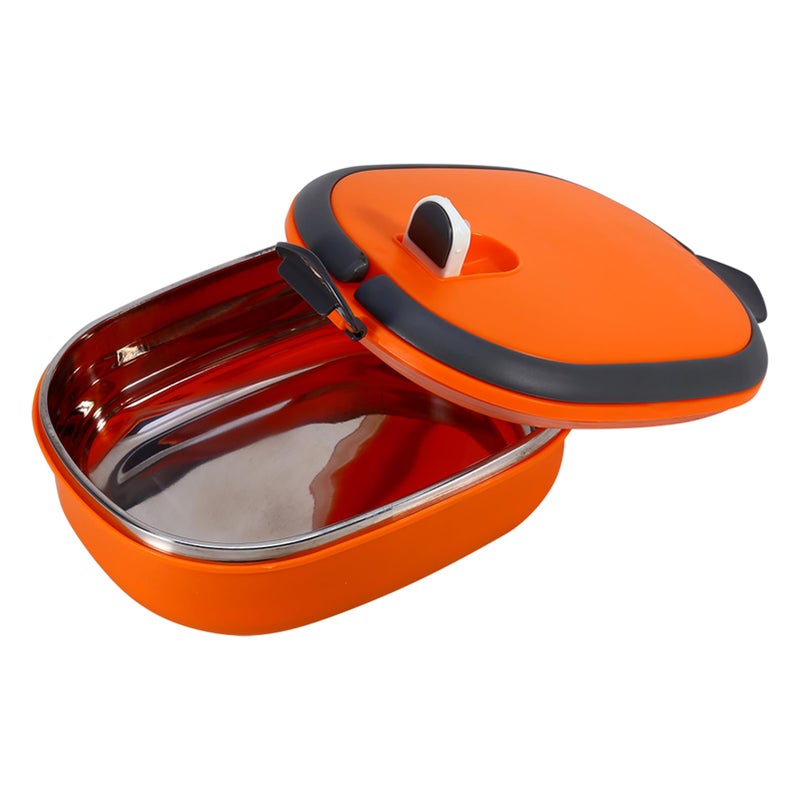 BRRNOO Stainless Steel Insulated Lunch Box - Thermal Container for Hot Food - Orange - Image 3