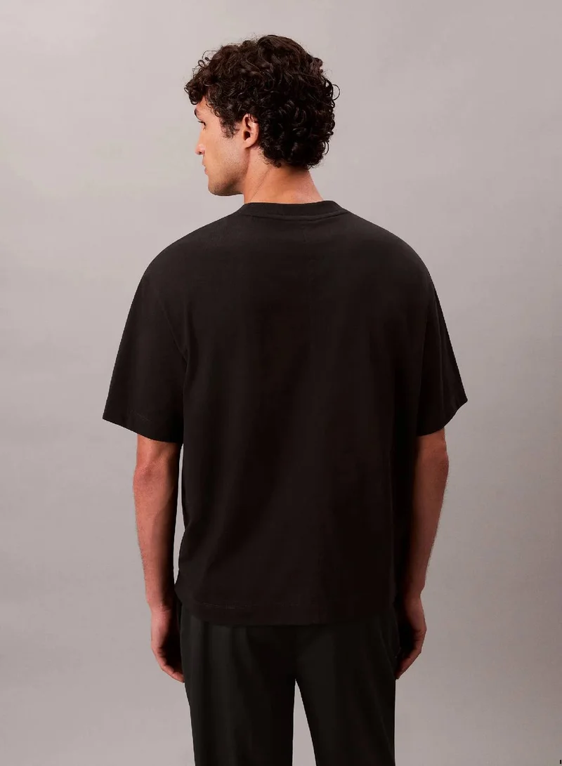 Calvin Klein Black CK Emblem Patch Tee for Men | Best Price UAE