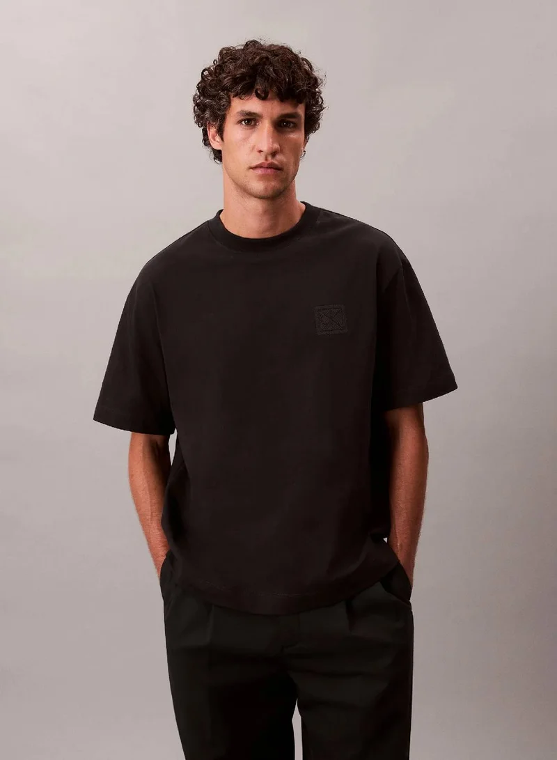 Calvin Klein Black CK Emblem Patch Tee for Men | Best Price UAE
