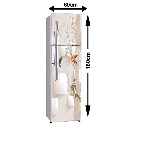 WallDaddy Fridge Stickers & Wall Stickers, Beautiful Fridge Decorative Sticker Wallpaper Poster (PVC Vinyl) Large Size (60x160 cm) (Sparrow World)-Self-Adhesive - Image 2