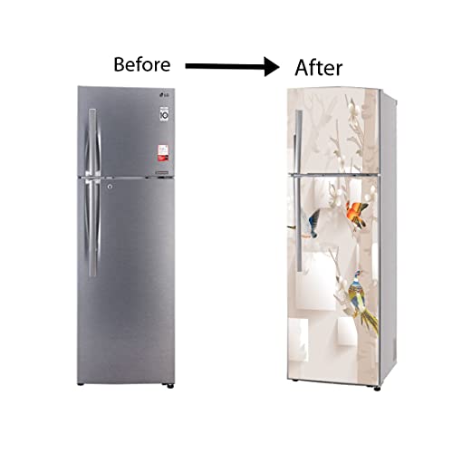 WallDaddy Fridge Stickers & Wall Stickers, Beautiful Fridge Decorative Sticker Wallpaper Poster (PVC Vinyl) Large Size (60x160 cm) (Sparrow World)-Self-Adhesive - Image 4