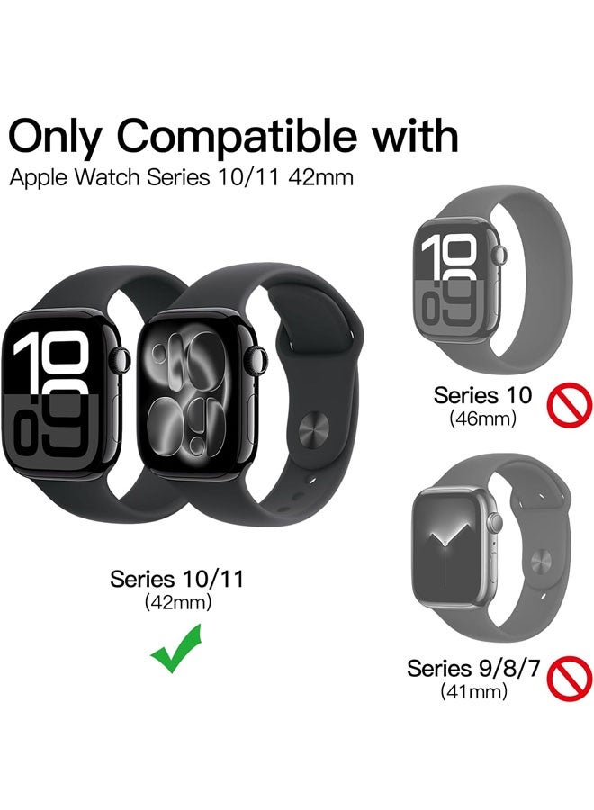 واقي شاشة لساعة Apple Watch Series 11/10 مقاس 42 مم، غشاء TPU مرن ذاتي الشفاء، مضاد للخدش، شفاف عالي الدقة، عبوة من 3 قطع - Image 2