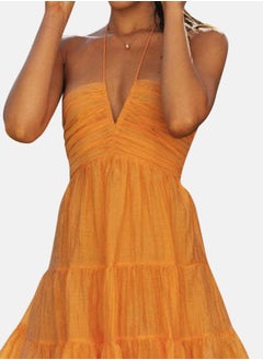 يونيكي Yellow Shoulder Straps Fit & Flare Dress  - Image 2