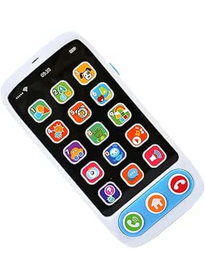 Educational Learning Phone Toy For Kids With Music Apps Touch Buttons Blue Safe Plastic Portable 5 5 X 6 2 In - Image 1
