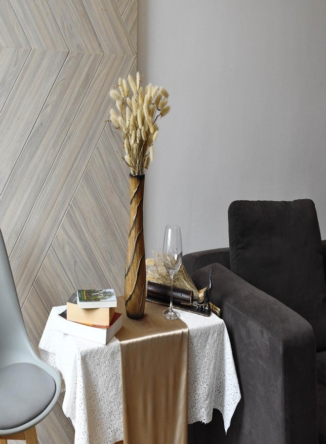 AeraVida Beautifully Hand Carved Etched Mango Tree Wood Vase | 14 inch | Classic Flower Vase | Mango Tree Wood Flower Vase | Handmade Home Office Table Vase (Brown) - Image 3