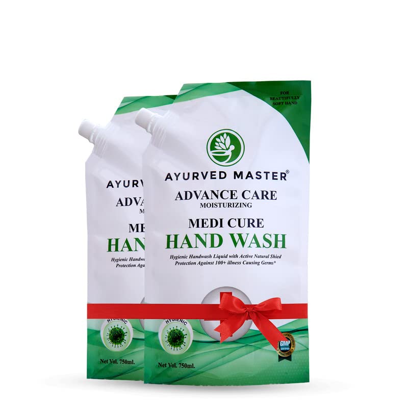 Ayurved Master Advanced Skincare Moisturizing Liquid Medicure Hand Wash Refill Pouch Fights 100 Illness Causing Germs 750ML2 - Image 1
