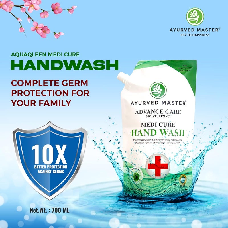Ayurved Master Advanced Skincare Moisturizing Liquid Medicure Hand Wash Refill Pouch Fights 100 Illness Causing Germs 750ML2 - Image 2