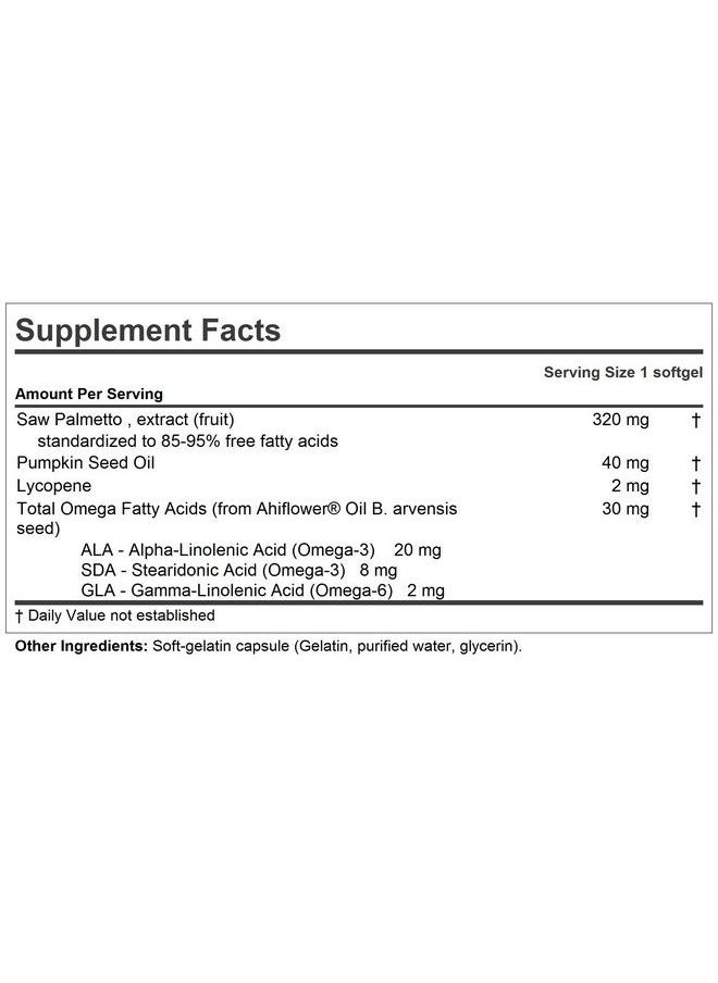 Andrew Lessman - Prostate Support 60 Softgels Saw Palmetto Pumpkin Seed Oil Lycopene Key Nutrients To Support Prostate Health And Urinary Bladder Function. No Additives. Easy To Swallow Softgels - Image 1