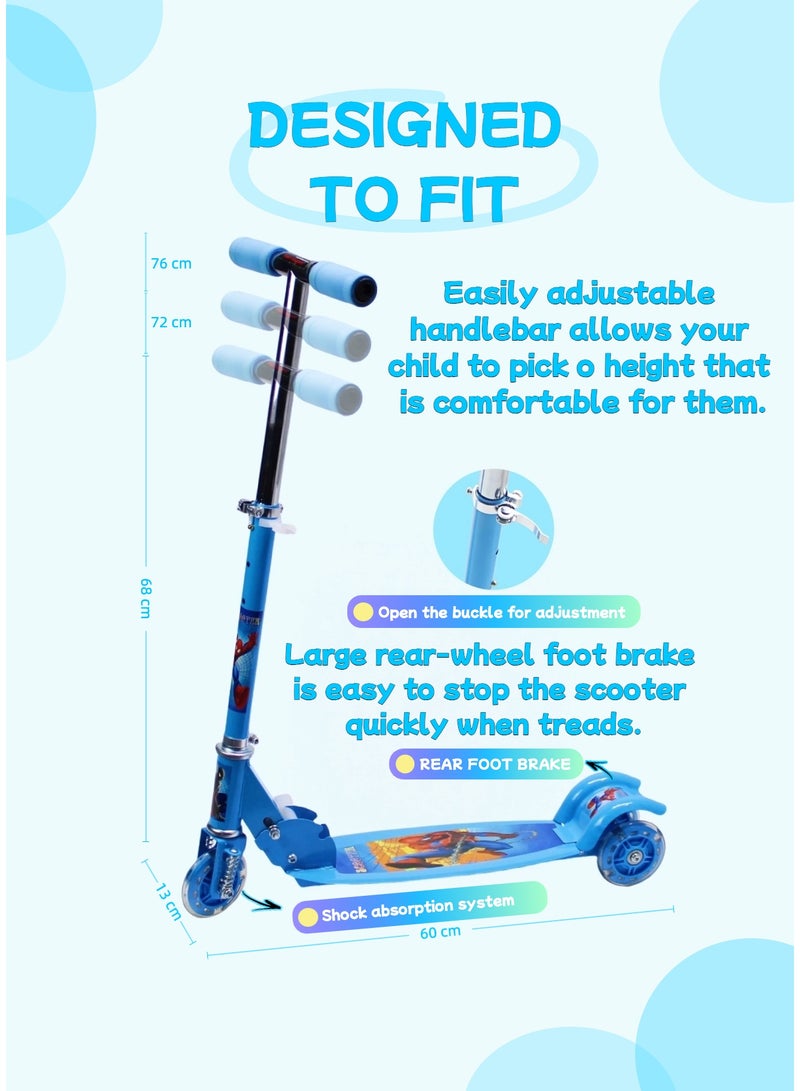 EASY FUTURE Scooter for Kids with LED PU Wheels, Rear Brake, Foldable Frame & Adjustable Handle – Suitable for 3–8 Year Olds - Image 3