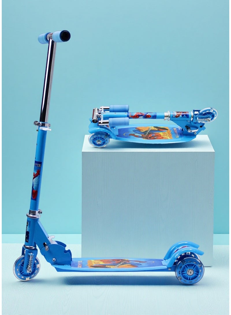 EASY FUTURE Scooter for Kids with LED PU Wheels, Rear Brake, Foldable Frame & Adjustable Handle – Suitable for 3–8 Year Olds - Image 1