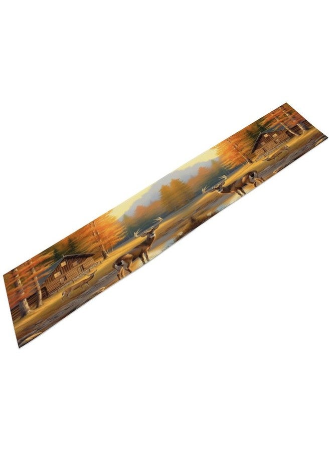 AAVEUP Vintage Deer Table Runner, Vintage Rustic Cabin Forest River Hunting Elk Wildlife Table Decor Table Top Dining Kitchen Wedding Party 13x36 Inch - Image 5