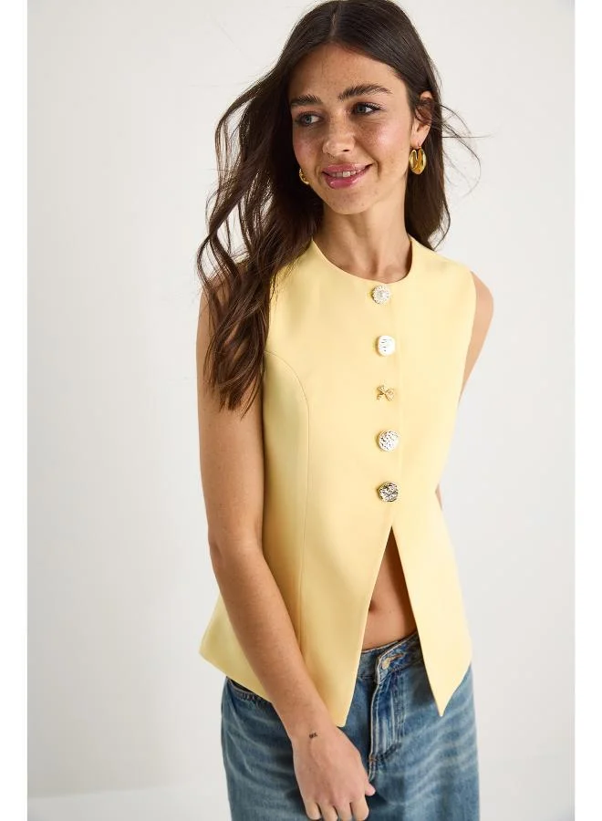 Ginger  Button Up Vest for Women | Best Price UAE