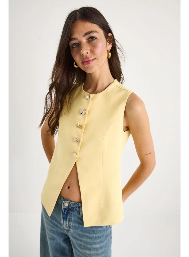Ginger  Button Up Vest for Women | Best Price UAE