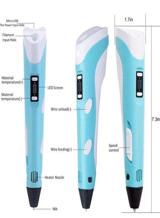 Goyal's 3D Printing Pen with LCD Display for Kids & Adults, Adjustable Temperature & Speed Control | Professional 3D Drawing Pen Kit with PLA Filament Refills USB Cable & Stand (3D Pen) - Image 3