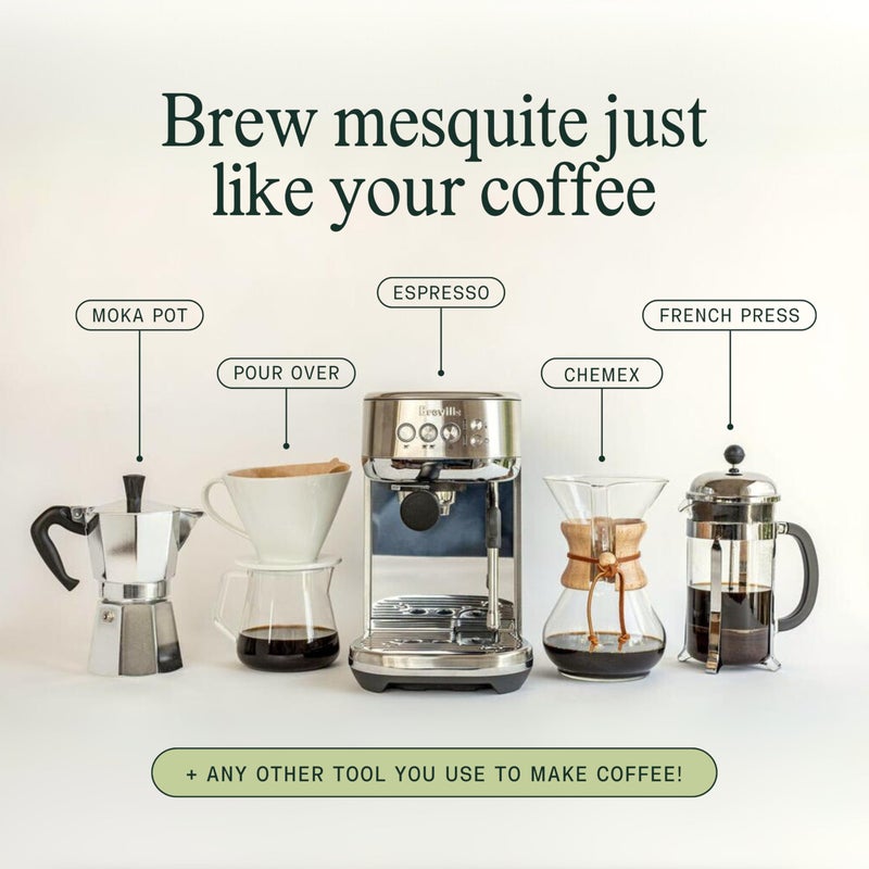 Kamana Caffeine Free Coffee Alternative - 100% Mesquite, Medium Roast Coffee Substitute - Smooth & Rich, Low Acid Superfood Adaptogen Drink for Immunity, Gut Health, Energy and Focus (28 Servings) - Image 5