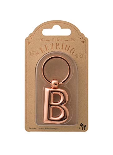 IF Metal Letter Keyring Personalised Alphabet Letters - Rose Gold - B - Image 3