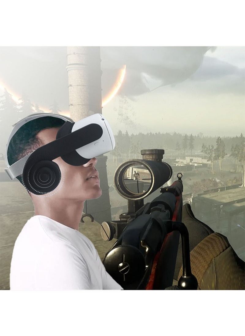 اي زد سوزو مجموعة أقنعة السيليكون المقاومة للعرق 3 في 1 VR من أجل Oculus Quest 2 Whirlpool إلغاء الضوضاء سماعات رأس جامع الصوت يعزز الصوت  - Image 4