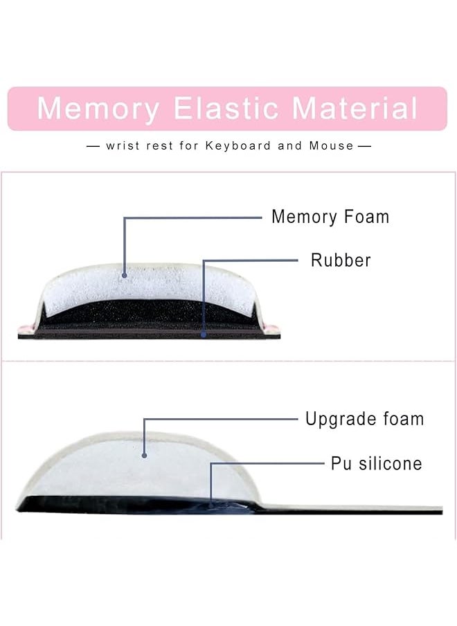 X spring Mouse Pad With Wrist Rest Set Memory Foam Ergonomic Keyboard Wrist Rest Pad Mouse Pad And Keyboard Wrist Rest Support Pain Relief For Computer Gaming Desk Home Office Pink  - Image 4