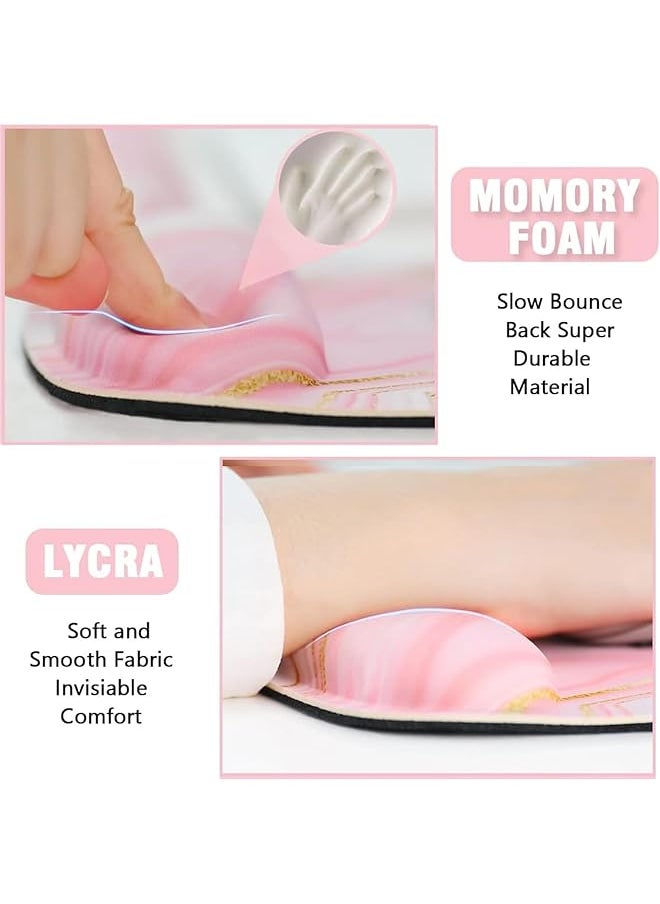 X spring Mouse Pad With Wrist Rest Set Memory Foam Ergonomic Keyboard Wrist Rest Pad Mouse Pad And Keyboard Wrist Rest Support Pain Relief For Computer Gaming Desk Home Office Pink  - Image 2