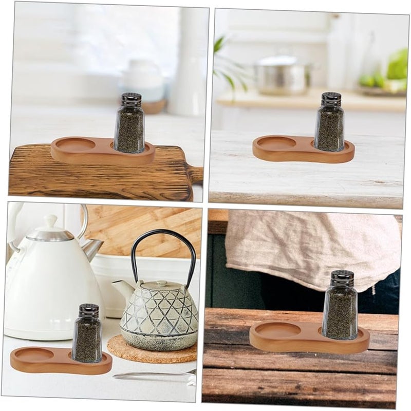 Wooden Coaster Tray Base For Sauce Bottles And Seasoning Containers Kitchen Dining Set Of 2 - Image 5