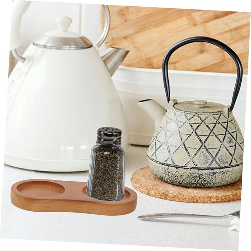 Wooden Coaster Tray Base For Sauce Bottles And Seasoning Containers Kitchen Dining Set Of 2 - Image 3
