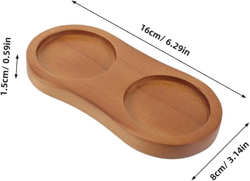 Wooden Coaster Tray Base For Sauce Bottles And Seasoning Containers Kitchen Dining Set Of 2 - Image 2