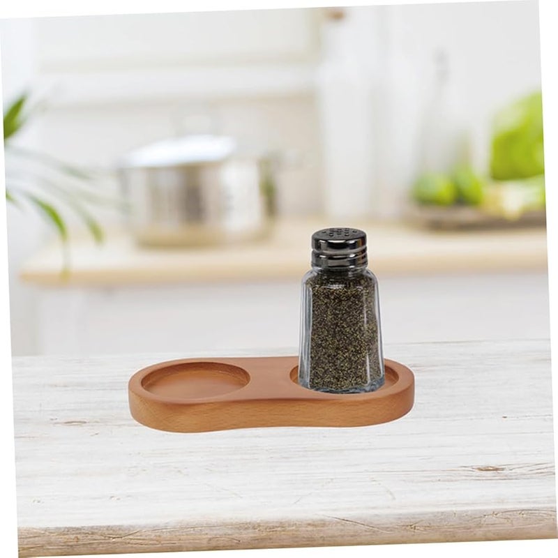 Wooden Coaster Tray Base For Sauce Bottles And Seasoning Containers Kitchen Dining Set Of 2 - Image 4