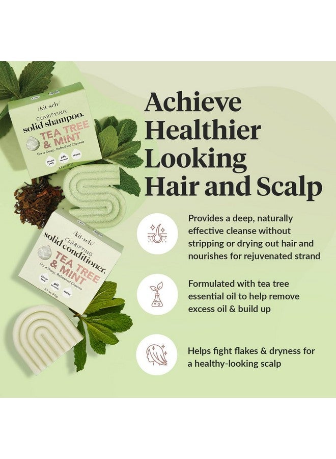 Kitsch Tea Tree & Mint Shampoo and Conditioner Bar Set, Hair Color Safe, Zero Waste, Vegan, Eco Friendly, Made in US, For All Hair Types, Paraben Free, Sulfate Free - Image 2